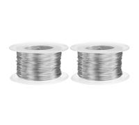 sourcing map 2pcs 20 Gauge Aluminum Craft Wire 0.8mm 98.5ft Flexible Bendable Anodized Metal Jewelry Sculpting Wire for Jewelry Making Modelling Craft DIY, Silver Tone