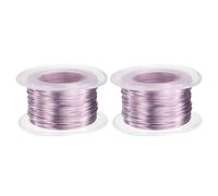 sourcing map 2pcs 20 Gauge Aluminum Craft Wire 0.8mm 98.5ft Flexible Bendable Anodized Metal Jewelry Sculpting Wire for Jewelry Making Modelling Craft DIY, Light Pink