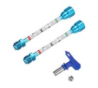 sourcing map 2pcs 20cm/8" Airless Paint Sprayer Extension Rod Pole + 517 Nozzle Tip Set for Airless Spray Painting Gun Tip Extension Rod Blue