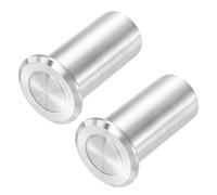 sourcing map 2PCS 20mm/0.79" Door Latch Dust Protector, 304 Stainless Steel Dust-Proof Security Sliding Lock Inserts, Barrel Bolt Lock Accessories for Interior and Outdoor Latch, Silver