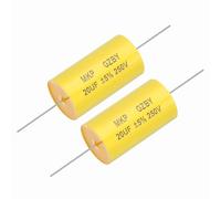 sourcing map 2Pcs 20uf Frequency Divider Capacitor, 250V Axial Audio Speaker Crossover MKP Film Capacitor