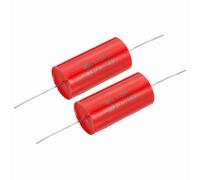 sourcing map 2pcs 20uf Frequency Divider Capacitor, 250V Red Axial Audio Speaker Crossover MKP Film Capacitor
