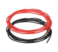 sourcing map 2pcs 22 AWG Silicone Electrical Wire, 22 Gauge 2m/5ft Electrical Wires, 600V 200C Tinned Copper Stranded High Temp Battery Wire for Automotive, Motor, RV Inverter - Red & Black
