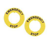 sourcing map 2Pcs 22mm Inner Diameter Emergency Stop Sign for Push Button Switch Replacement 40mm OD