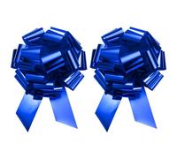 sourcing map 2pcs 24"/60cm Car Extra Giant Large Pull Bow Christmas Metallic Gift Wrapping Bows Ribbon for Wedding Car Baskets Presents Big Gift Bow, Blue