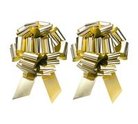 sourcing map 2pcs 24"/60cm Car Extra Giant Large Pull Bow Christmas Metallic Gift Wrapping Bows Ribbon for Wedding Car Baskets Presents Big Gift Bow, Gold