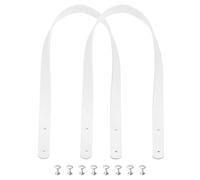 sourcing map 2pcs 24 Inch (60cm) Leather Purses Straps Handbag Belt Band Bag Handle for Purse Wallet Tote Making, White