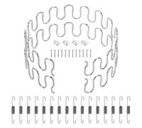 sourcing map 2Pcs 25.6" Upholstery Spring Replacement Kit, Carbon Steel Sagging Cushions Repair Kit Arch Spring with Balance Hooks, S Spring Clips, Screws for Sofa Recliner Chair, Silver