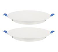 sourcing map 2Pcs 250mm/9.8" Ceiling Cover Plate, Access Panel for 7.7-9.4" | Downlight Hole Speaker Wall Hole Spring-Lock Decorative Steel Trim Cap Ceiling or Drywall Openings, Round ,Matte White