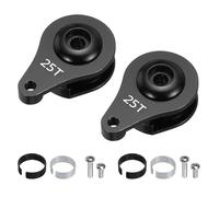 sourcing map 2pcs 25T Servo Horn Arm Adjustable 1 Hole High-Torque Aluminum Alloy Servo Arm for 1/10 RC Model Car Truck Robot Boat Airplane, Black