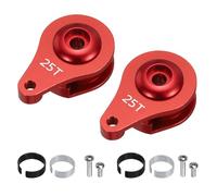 sourcing map 2pcs 25T Servo Horn Arm Adjustable 1 Hole High-Torque Aluminum Alloy Servo Arm for 1/10 RC Model Car Truck Robot Boat Airplane, Red