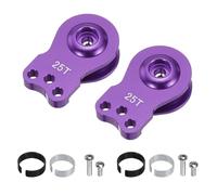 sourcing map 2pcs 25T Servo Horn Arm Adjustable 3 Hole High-Torque Aluminum Alloy Servo Arm for 1/10 RC Model Car Truck Robot Boat Airplane, Purple