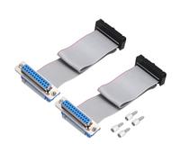 sourcing map 2Pcs 26Pin Flat Ribbon Cable Gray DB25 Female to FC-26P 2.54mm Pitch 20cm Length DB Serial Port Cable for Computer, LED Display, DVD with 4 Screws