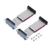 sourcing map 2Pcs 26Pin Flat Ribbon Cable Gray DB25 Male to FC-26P 2.54mm Pitch 20cm Length DB Serial Port Cable for Computer, LED Display, DVD with 4 Screws