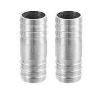 sourcing map 2Pcs 26x65mm Hose Barb Equal Pipe Fitting, 304 Stainless Steel Pipe Adapter Connection Fitting for Vacuum Systems, Industrial Connections, Pneumatic Equipment, Silver