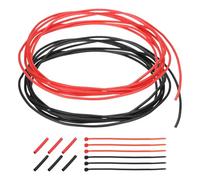 sourcing map 2pcs 28 AWG Silicone Electrical Wire, 28 Gauge 2m/5ft Tinned Copper Electrical Wires with Heat Shrink Tubing & Cable Ties for Automotive, Motor, RV Inverter - Red & Black