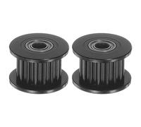 sourcing map 2pcs 2GT Idler Pulley 16 Teeth 3mm Bore 13mm Dia. Aluminum Timing Belt for 6mm Width Belt 3D Printer CNC Machine Accessories, Black