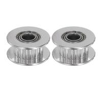 sourcing map 2pcs 2GT Idler Pulley 20 Teeth 5mm Bore 18mm Dia. Aluminum Timing Belt for 6mm Width Belt 3D Printer CNC Machine Accessories, Silver Tone