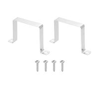 sourcing map 2pcs 3-1/8" x 3-1/8" Square Pipe Clamp, 304 Stainless Steel U Shaped Connector Bracket Heavy Duty Tube Strap Buckle with Self-Tapping Screws for Tube Installation