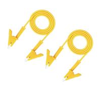 sourcing map 2pcs 3.28ft Alligator Clip Test Leads, 15A Dual Alligator Clips with Wires for Multimeter Jumper Wire Industry Car Battery, Yellow