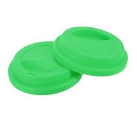sourcing map 2Pcs 3.31-3.38" Silicone Cup Lids, Drinking Lid Reusable Sealed Mug Lid for Ceramic or Glass Coffee Mug Spill-Proof, Durable Coffee Cup Covers, Green