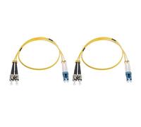sourcing map 2Pcs 3.3Ft Single-Mode Duplex Fiber Optic Patch Cable LSZH Fiber Jumper Optical LC to ST for Data Centers Router Switches Transceivers
