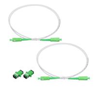 sourcing map 2Pcs 3.3Ft Single Mode Simplex OS2 Armored Fiber Optic Patch Cable LSZH SC/APC-SC/APC Jumper Optical White for Fiber Optic LAN Networks with Adapter