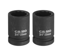sourcing map 2Pcs 3/4-Inch Drive 12 Point Impact Socket 28mm Metric Spindle Axle Nut Socket Driver Wrench for Auto Repair Easy Removal