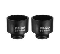 sourcing map 2Pcs 3/4-Inch Drive 12 Point Impact Socket 65mm Metric Spindle Axle Nut Socket Driver Wrench for Auto Repair Easy Removal