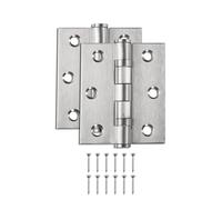 sourcing map 2Pcs 3.4"x2.8"x0.1" Door Hinges with 6 Holes and Screws Ball Bearing Interior Door Hinges Symmetry Holes Layout for Bedroom, Bathroom, Living Room, Silvery