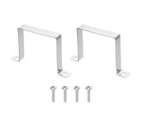 sourcing map 2pcs 3.5" x 3.5" Square Pipe Clamp, 304 Stainless Steel U Shaped Connector Bracket Heavy Duty Tube Strap Buckle with Self-Tapping Screws for Tube Installation