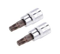 sourcing map 2pcs 3/8" Drive x T45 Torx Bit Socket, S2 Steel Bits CR-V Sockets 38mm Length Use with Ratchet Wrench, Slide Bar, Extension Rod