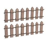sourcing map 2pcs 3.9 Inch Miniature Garden Fence, Mini Ornament Wood Picket Fence Decorative for Dollhouse Home DIY, Brown