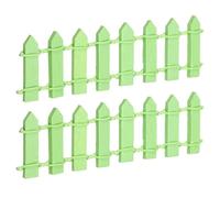 sourcing map 2pcs 3.9 Inch Miniature Garden Fence, Mini Ornament Wood Picket Fence Decorative for Dollhouse Home DIY, Green