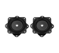 sourcing map 2Pcs 3" Bar Stool Swivel Replacement, 360° Rotation Lazy Susan Turntable, Square Semi-Ball Bearing Seat Swivel Base Mount Plate for Recliner Chair or Table, Black (75x1mm)