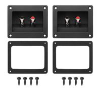 sourcing map 2Pcs 3 Inch Square Speaker Box Terminal Cup, 2-Way Subwoofer Plug Connectors Double Binding Posts Spring Loaded Jack for Car Stereo Speaker Wire Sub Box