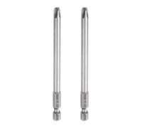 sourcing map 2pcs #3 Phillips Screwdriver Bit PH3 1/4" Hex Shank 4" (100mm) Long 6mm Rod Magnetic Cross Head Drill Bits S2 Steel Industrial Screw Driver for Electric Power Tools, Gray