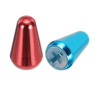 sourcing map 2Pcs 3 Way 5 Way Guitar Toggle Switch Tip, Brass Cross-Slot Push-in 4.5mm/0.18" Toggle Pickup Switch Knob Tip for ST TL Electric Guitar Replacement Parts, Dark Red/Blue