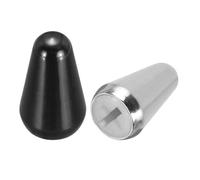 sourcing map 2Pcs 3 Way 5 Way Guitar Toggle Switch Tip, Brass Cross-Slot Push-in 4.5mm/0.18" Toggle Pickup Switch Knob Tip for ST TL Electric Guitar Replacement Parts, Black/Silver