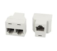 sourcing map 2Pcs 3 Way RJ45 8P8C Internet Extension Connector Cable Line Adapter Converters Splitter