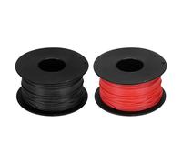 sourcing map 2pcs 30 AWG Silicone Electrical Wire Spool, 30 Gauge 91.4m/300ft Electrical Wires, 600V 200C Tinned Copper Stranded High Temp Battery Wire for Automotive, RV Inverter - Red & Black
