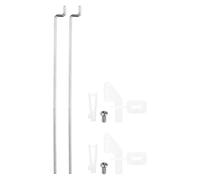 sourcing map 2pcs 304 Stainless Steel 1x50mm Z Push Rods Parts, 2pcs Nylon Control Horns for DIY RC Car Boat Airplane Helicopter Model Replacement, Silver