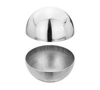 sourcing map 2Pcs 304 Stainless Steel Hollow Half Ball, 78mm(3.07") Dia. Gazing Balls Decorative Hollow Half Railing Cap Mirror Polished for Home Staircase Handrail Post Mall Outdoor Decor