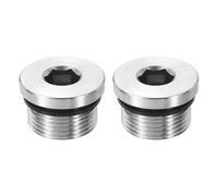 sourcing map 2pcs 304 Stainless Steel Pipe Plug Fitting G3/4 Male Thread Inner Hex Head Cap Hexagonal Head Bung Plugs Fittings with Seal Ring for Air Water Oil Gas Tube