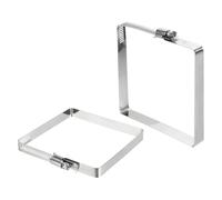 sourcing map 2Pcs 304 Stainless Steel Rectangular Hose Clamp, Adjustable 3.9 x 3.9 Inch Square Worm Gear Duct Pipe Tube Clamps for Ducting Bracket Cable Tray Bridge Project Systems, Silver