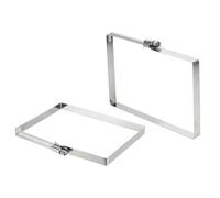 sourcing map 2Pcs 304 Stainless Steel Rectangular Hose Clamp, Adjustable 5.9 x 3.9 Inch Square Worm Gear Duct Pipe Tube Clamps for Ducting Bracket Cable Tray Bridge Project Systems, Silver