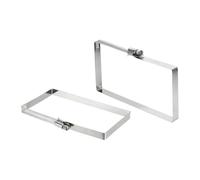 sourcing map 2Pcs 304 Stainless Steel Rectangular Hose Clamp, Adjustable 5.9 x 3 Inch Square Worm Gear Duct Pipe Tube Clamps for Ducting Bracket Cable Tray Bridge Project Systems, Silver
