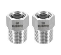 sourcing map 2pcs 304 Stainless Steel Reducer Bushing 3/8" NPT Male x 1/4" NPT Female Hex Bushings Pipe Fittings Reducing Cast Pipe Adapter for Air Water Oil Gas Tube