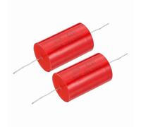 sourcing map 2pcs 30uf Frequency Divider Capacitor, 250V Red Axial Audio Speaker Crossover MKP Film Capacitor