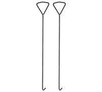 sourcing map 2pcs 31.5" Manhole Hook Versatile Manhole Cover Lifter Heavy Loading Carbon Steel Lid Puller with Rotated Handle for Manhole Covers & Storm Drain Cover, Black